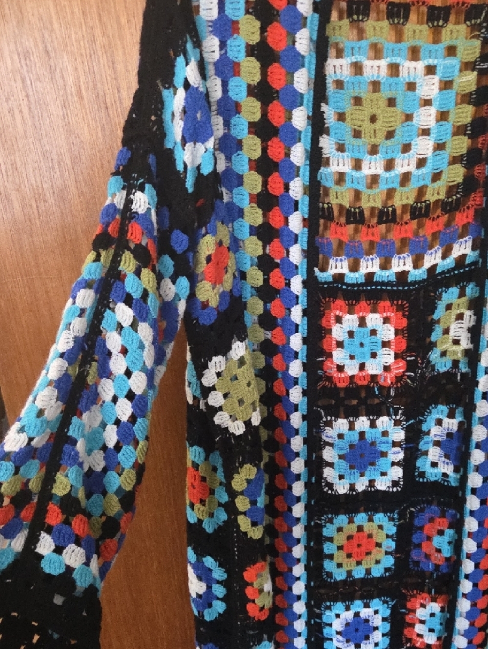 POL One Multicolor Crochet Cardigan with Bright Color Panels - Picture 5 of 5